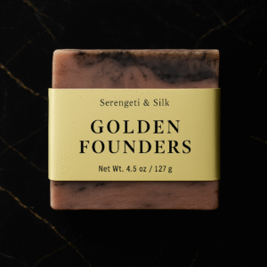 Golden Founders Soap by Serengeti & Silk – sandalwood, cedarwood, incense, and bourbon fragrance bar soap